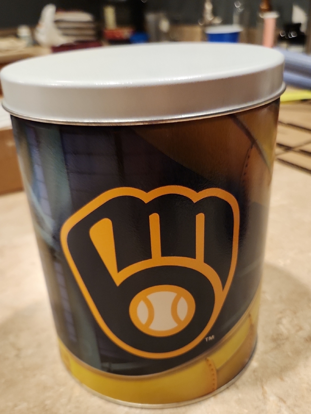 Milwaukee Brewers Tin Canister - Navy and Gold